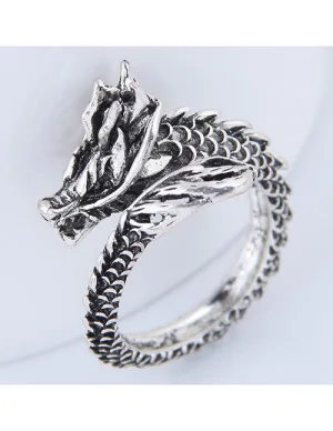 TR23 Silver Dragon Toe Ring