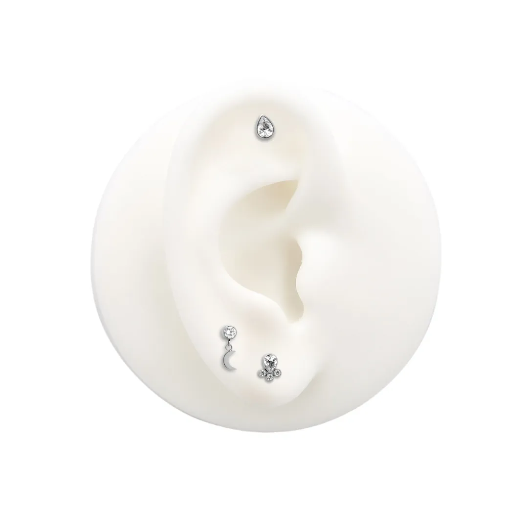 Trident Internally Threaded Tear Drop Jewelled Attachment