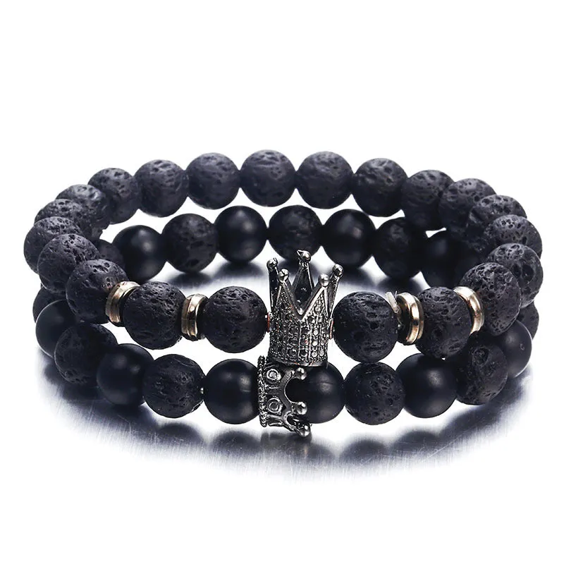 Volcanic Rock White Turquoise Hand String Fashion